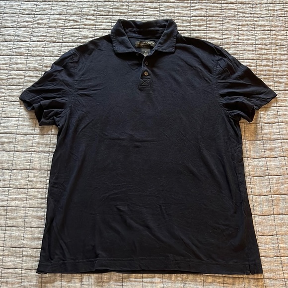 The Men’s Store at Bloomingdales Navy Linen Cotton Blend Polo Shirt - Picture 5 of 5